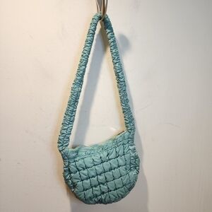 Urban Expressions Light Green Puffy Quilted Crossbody Bag